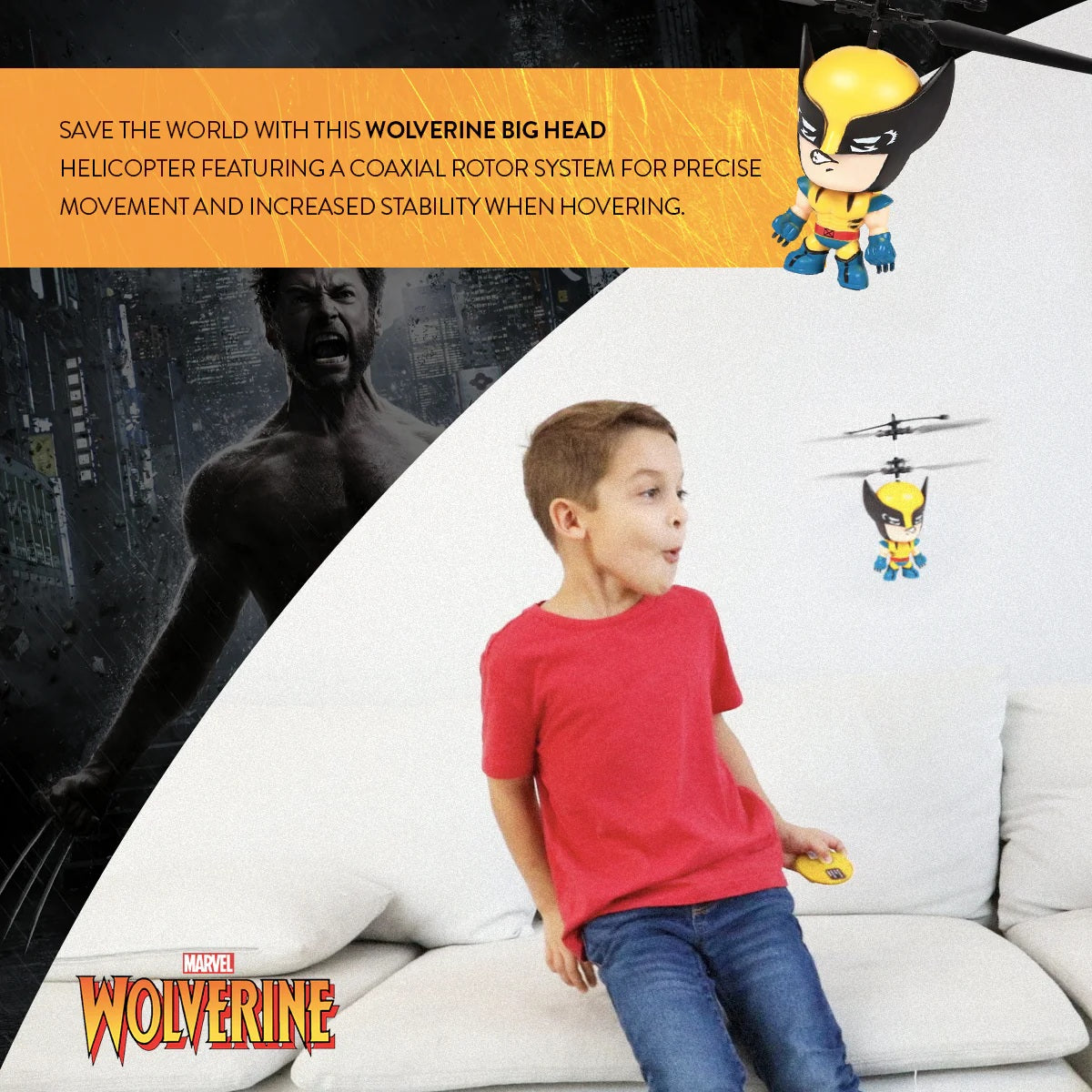 Marvel Big Heads Wolverine Motion sensing UFO