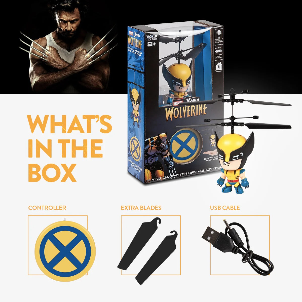 Marvel Big Heads Wolverine Motion sensing UFO