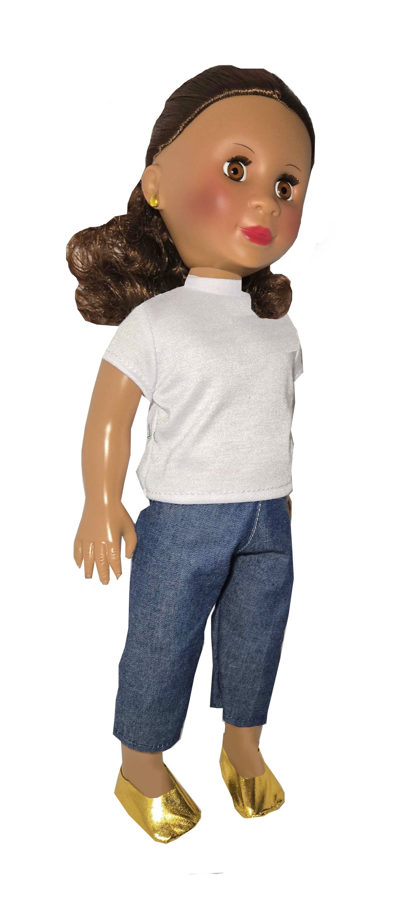 18" Pose-able  Kenya Dolls. with multiple Outfits.