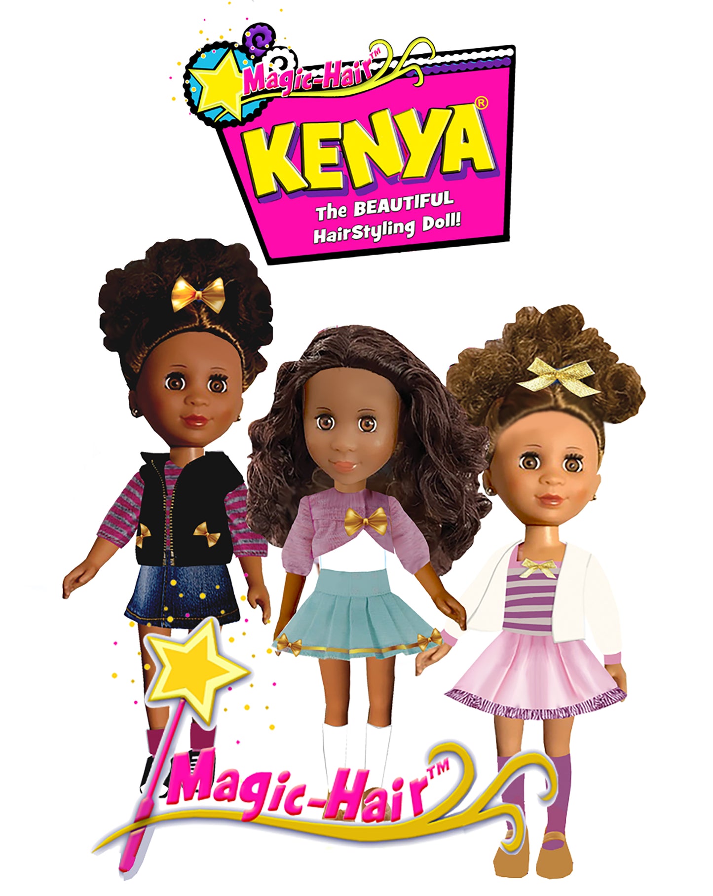 Kenya 13 inch Poseable Doll with Magic Hair and Accessories
