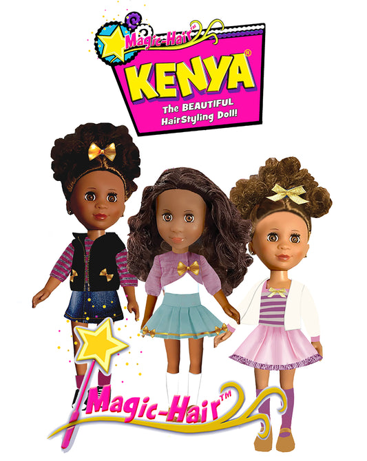 Kenya 13 inch Poseable Doll with Magic Hair and Accessories