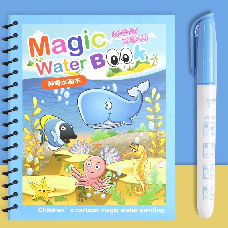 Reusable Magic Water Painting Book- Set of 4