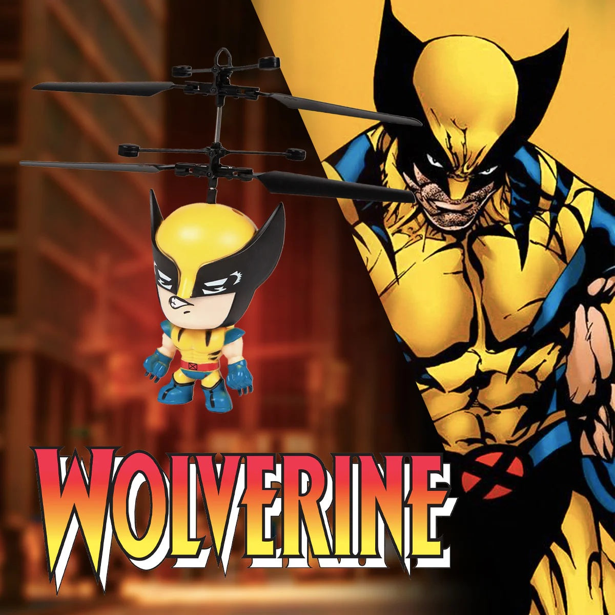 Marvel Big Heads Wolverine Motion sensing UFO